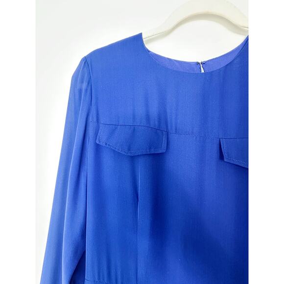 Jenni Kayne Blue Silk Long Sleeve Dress Size M - Picture 6 of 11